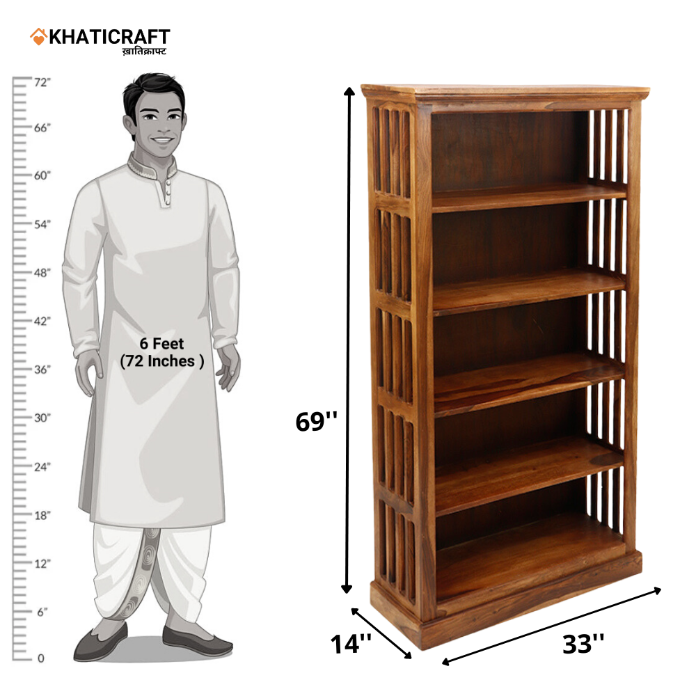 Kuber Solid Wood Sheesham Bookshelf