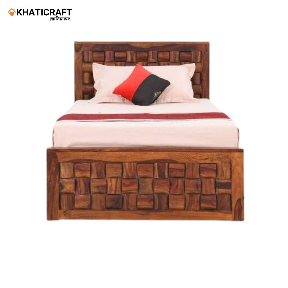 Niwar Solid Wood Sheesham  Single Bed