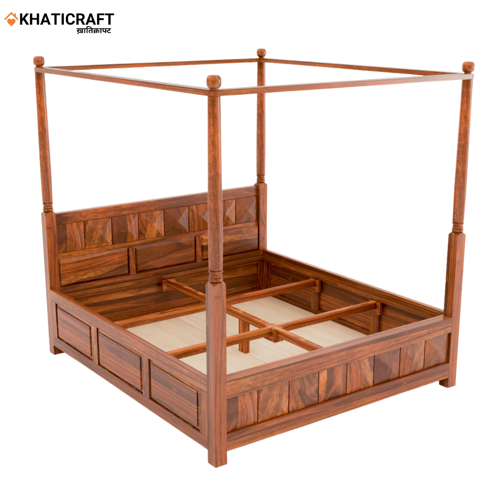 Stupa Solid Wood Sheesham Poster Bed