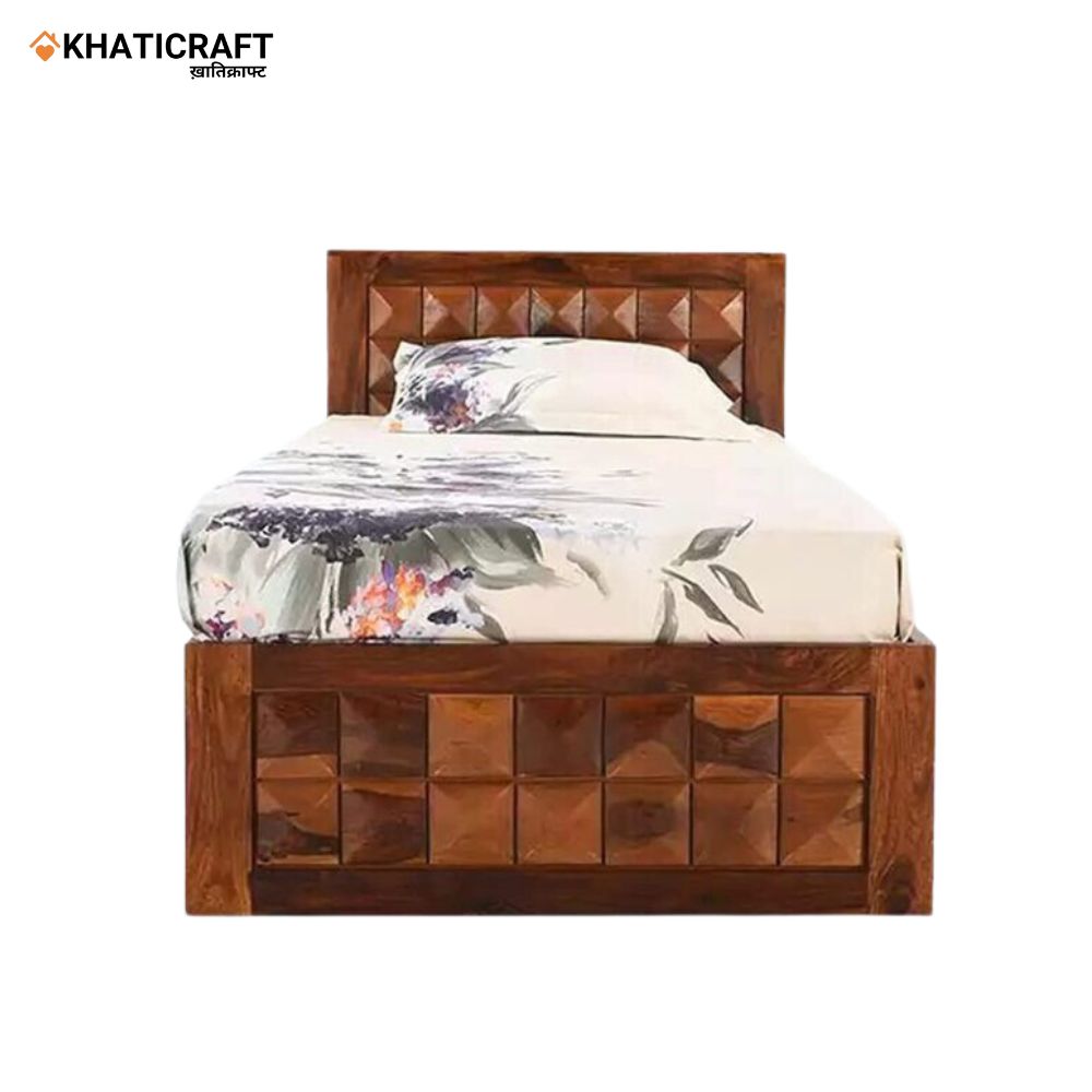 Stupa Solid Wood Sheesham  Single Bed