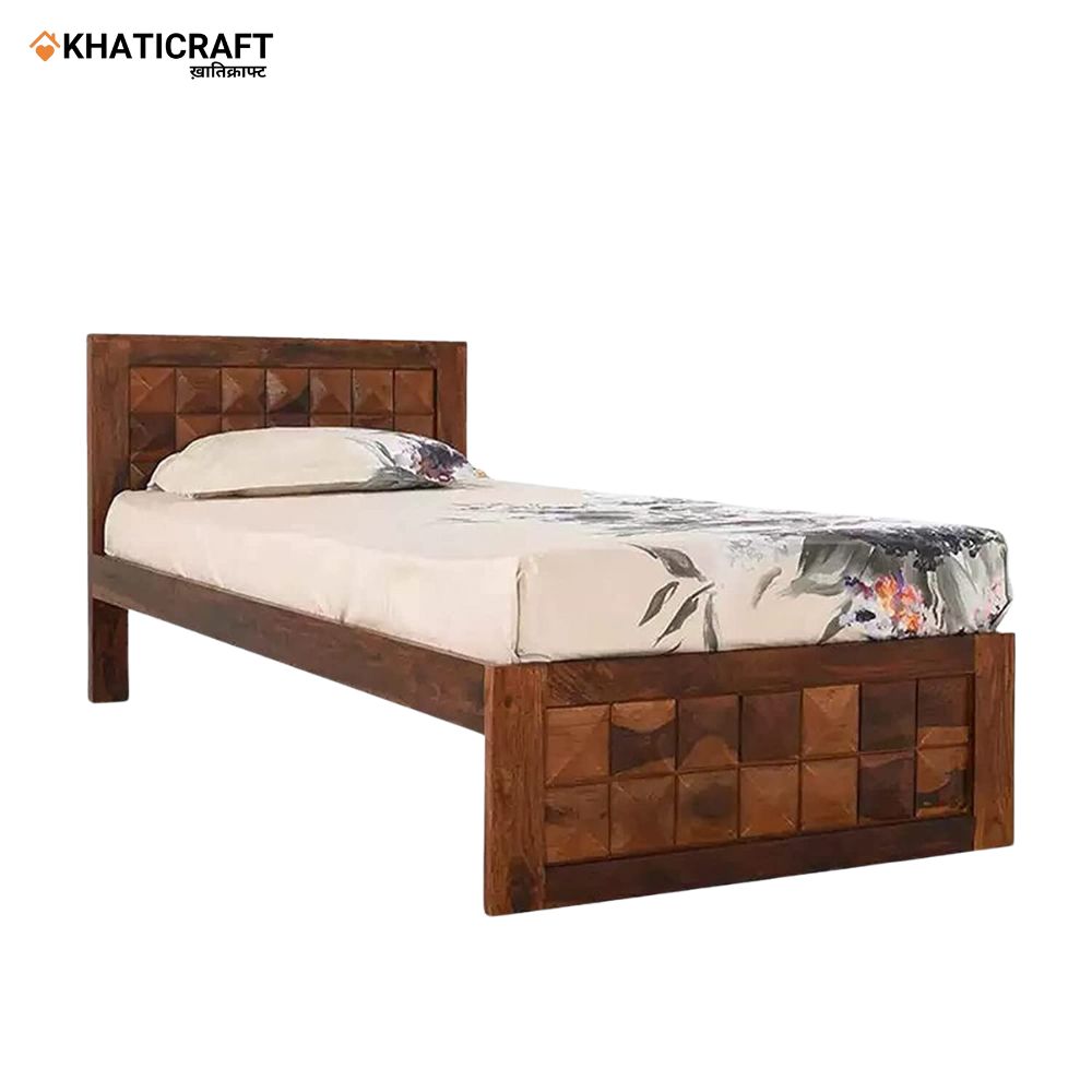 Stupa Solid Wood Sheesham  Single Bed