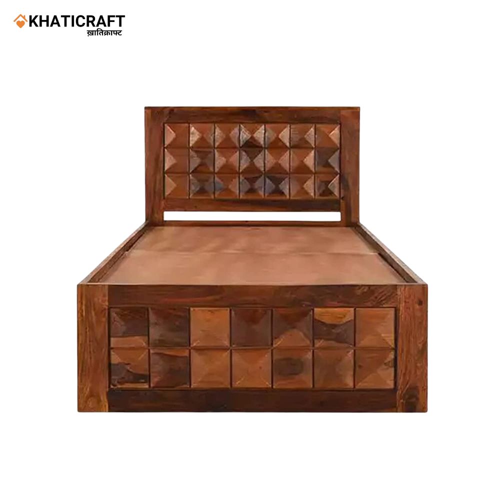 Stupa Solid Wood Sheesham  Single Bed