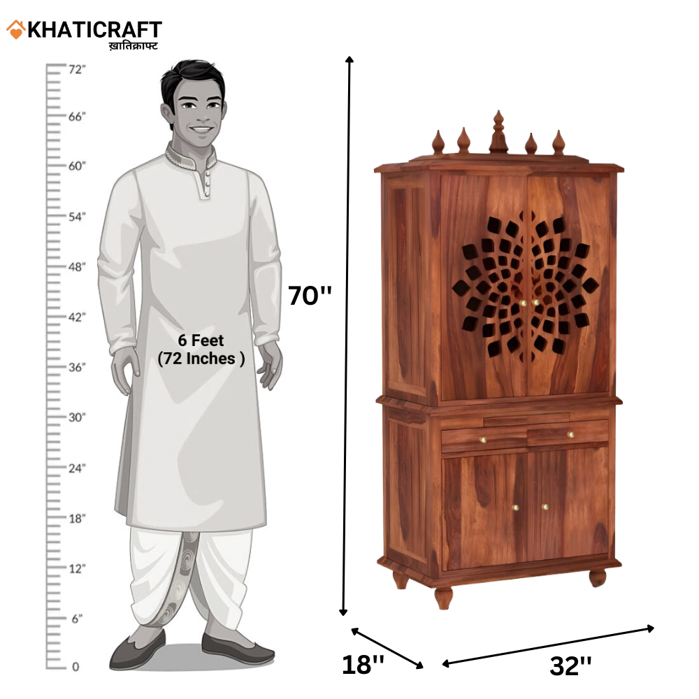 Surya Solid Wood Sheesham Temple