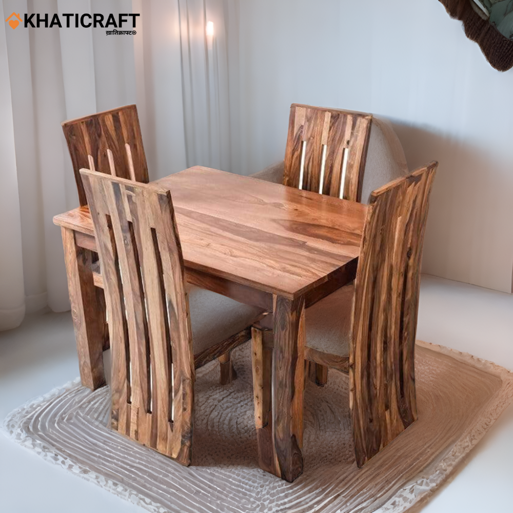 Hina Hana Solid Wood Sheesham 4 Seater Dining Set