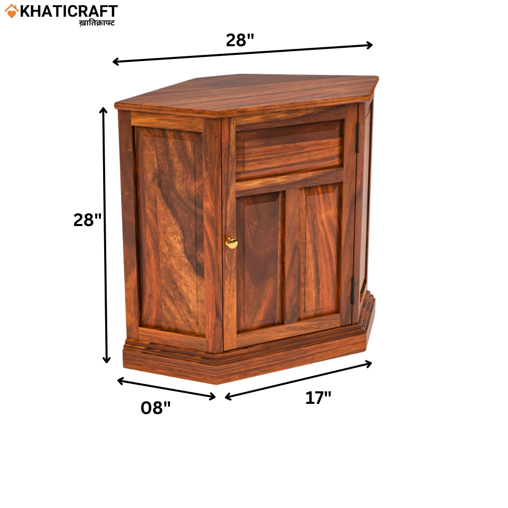 Ziya Solid Wood Sheesham Corner Cabinet(BTM)