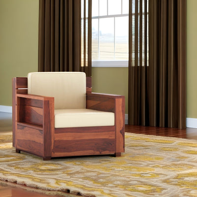 Tadoba Solid Wood Sheesham 1 Seater Sofa