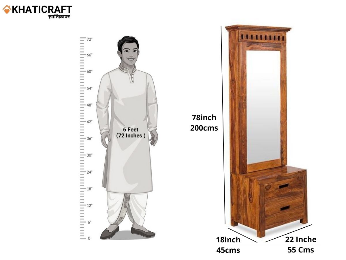 Kuber Solid Wood Sheesham Dressing Table