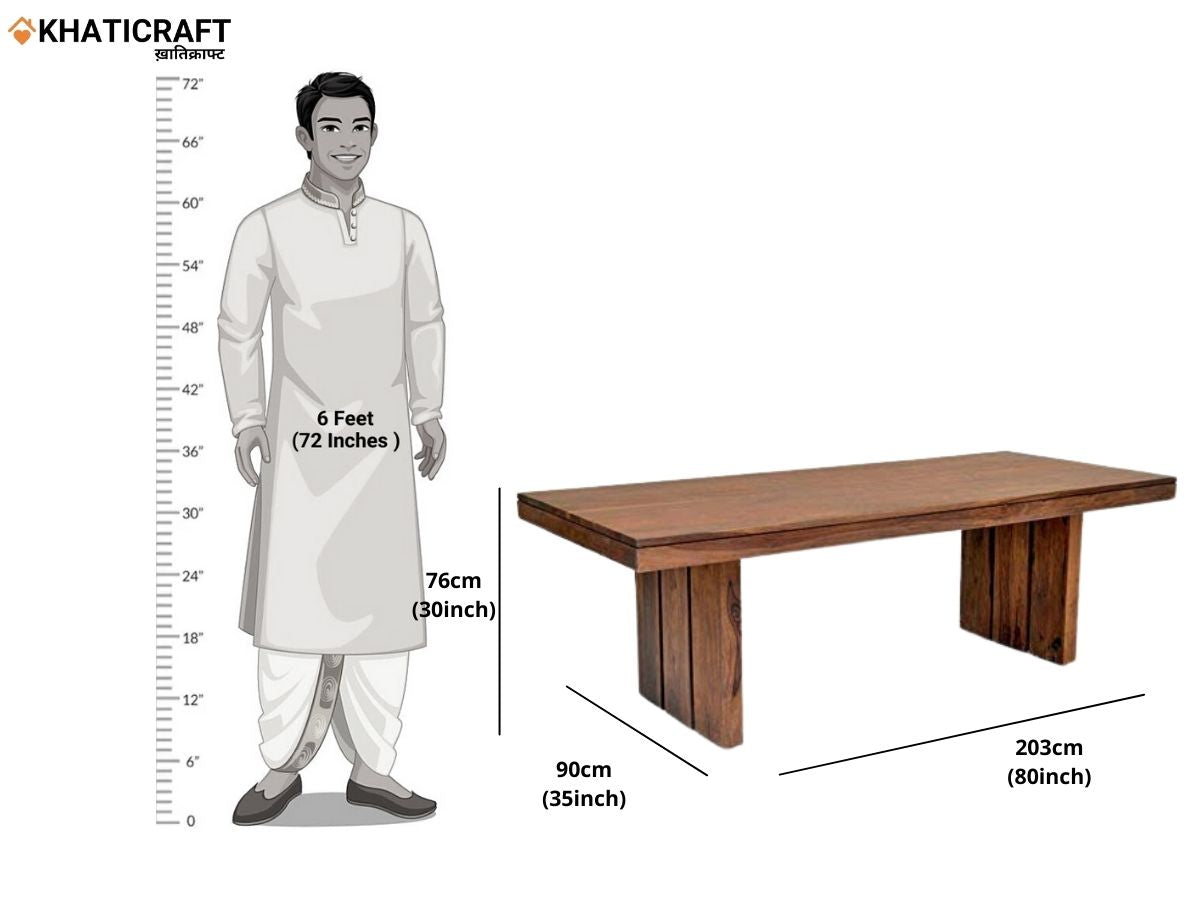 Hola Hana Solid Wood Sheesham 8 Seater Dining Set