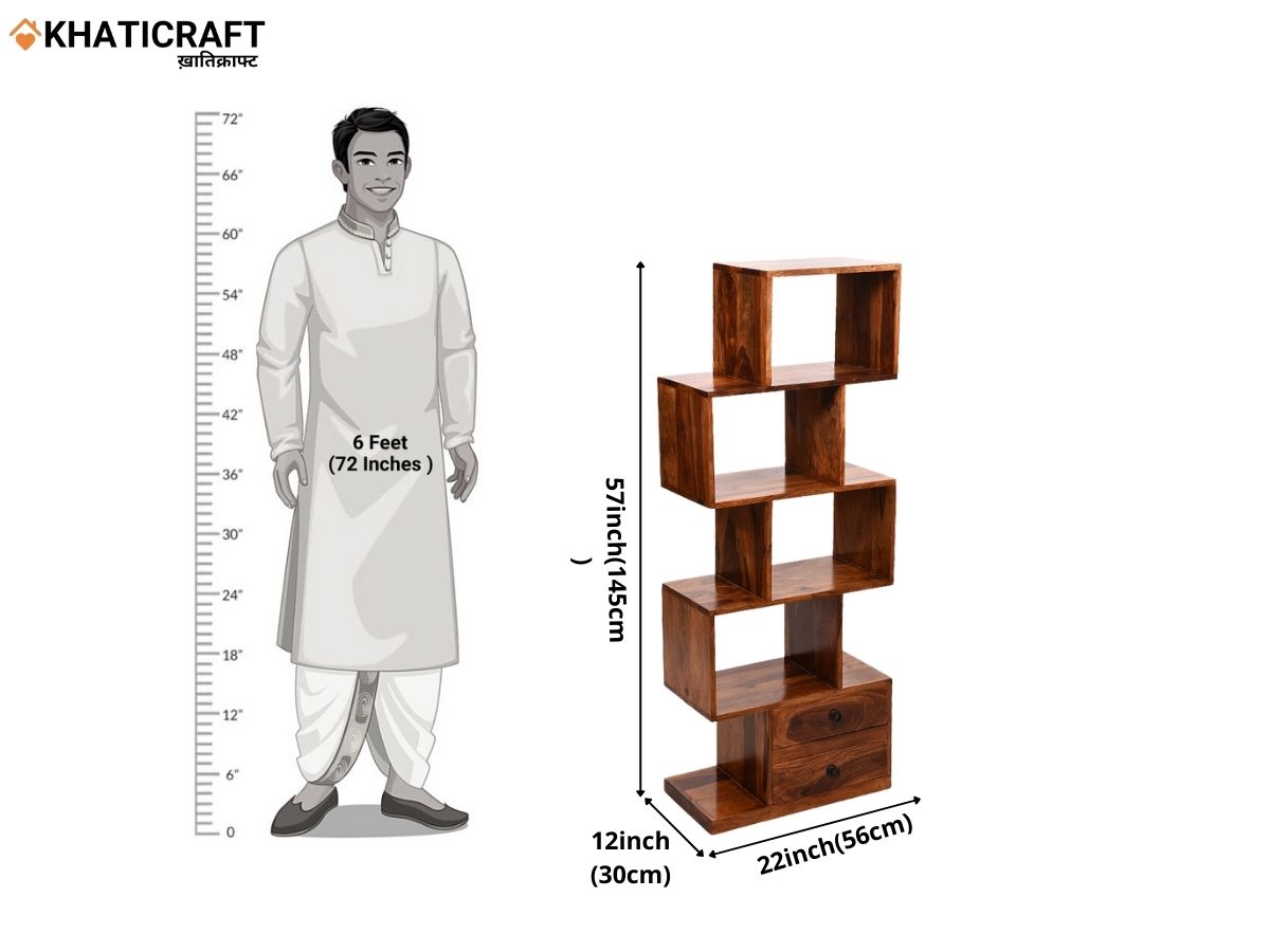 Aira-II Solid Wood Sheesham Bookshelf