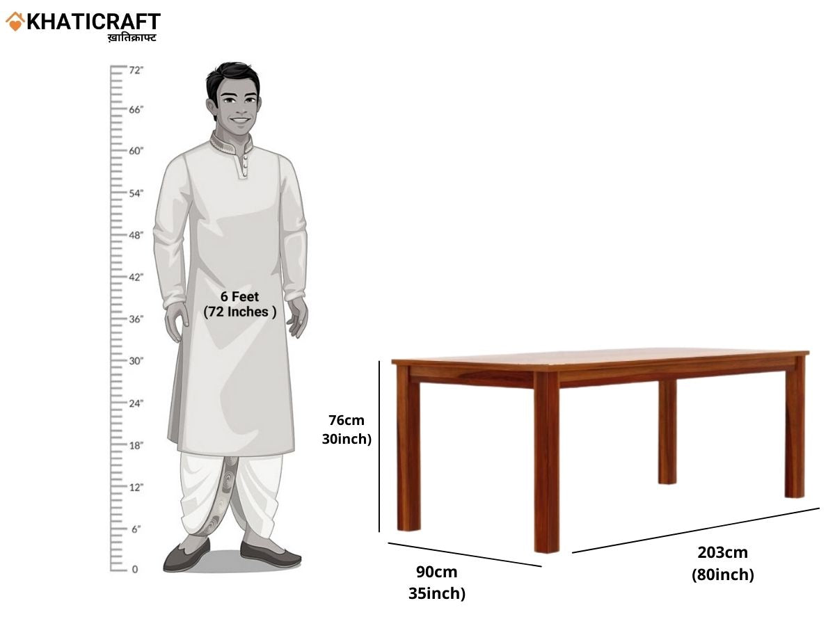 Hina Ulka Solid Wood Sheesham 8 Seater Dining Set