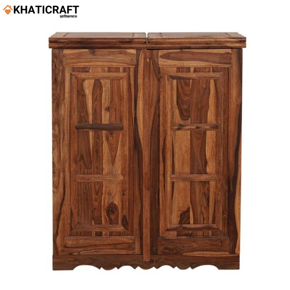 Hina Double Door Solid Wood Sheesham Bar Cabinet