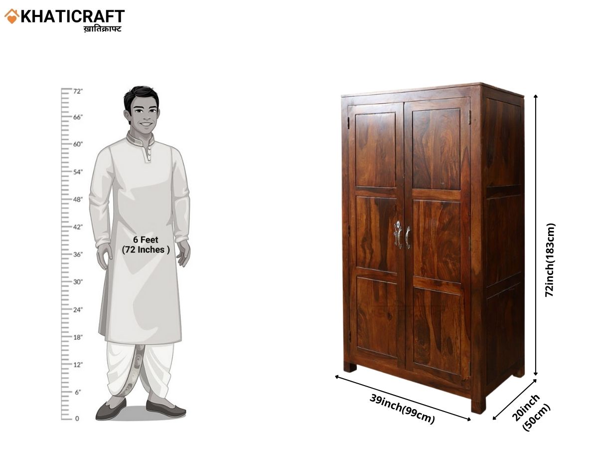 Hina Solid Wood Sheesham Wardrobe