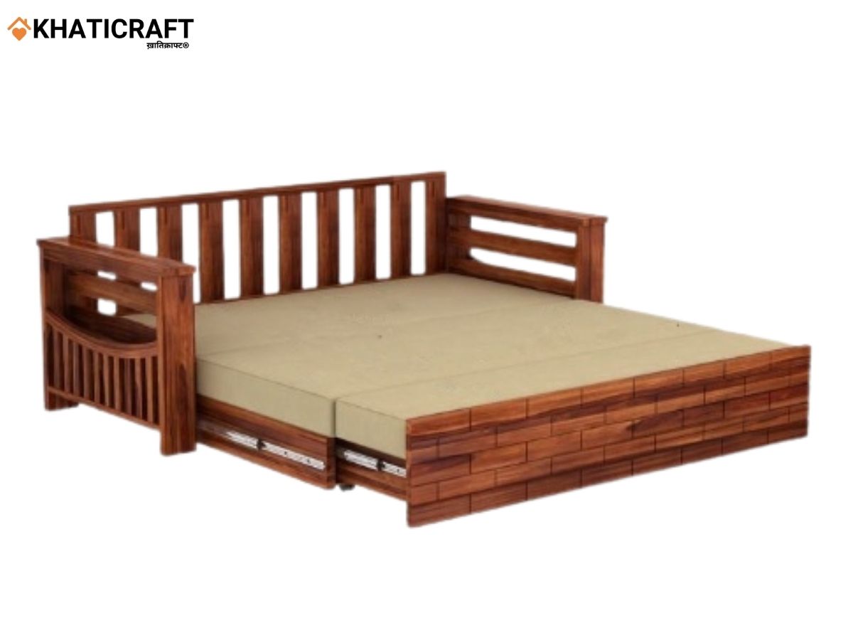 Molai Solid Wood Sheesham Sofa Cum Bed