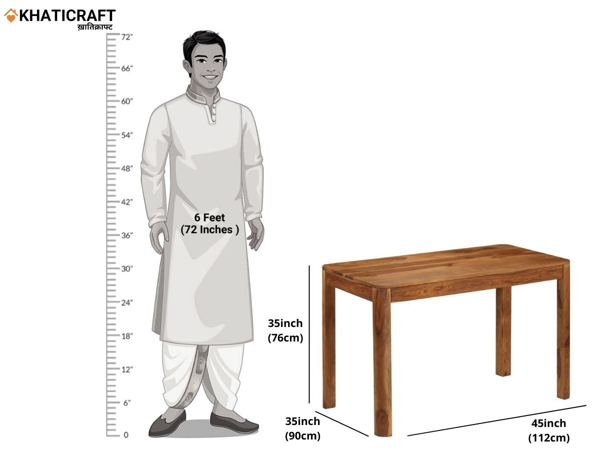 Rami Solid Wood Sheesham 4 Seater Dining Table