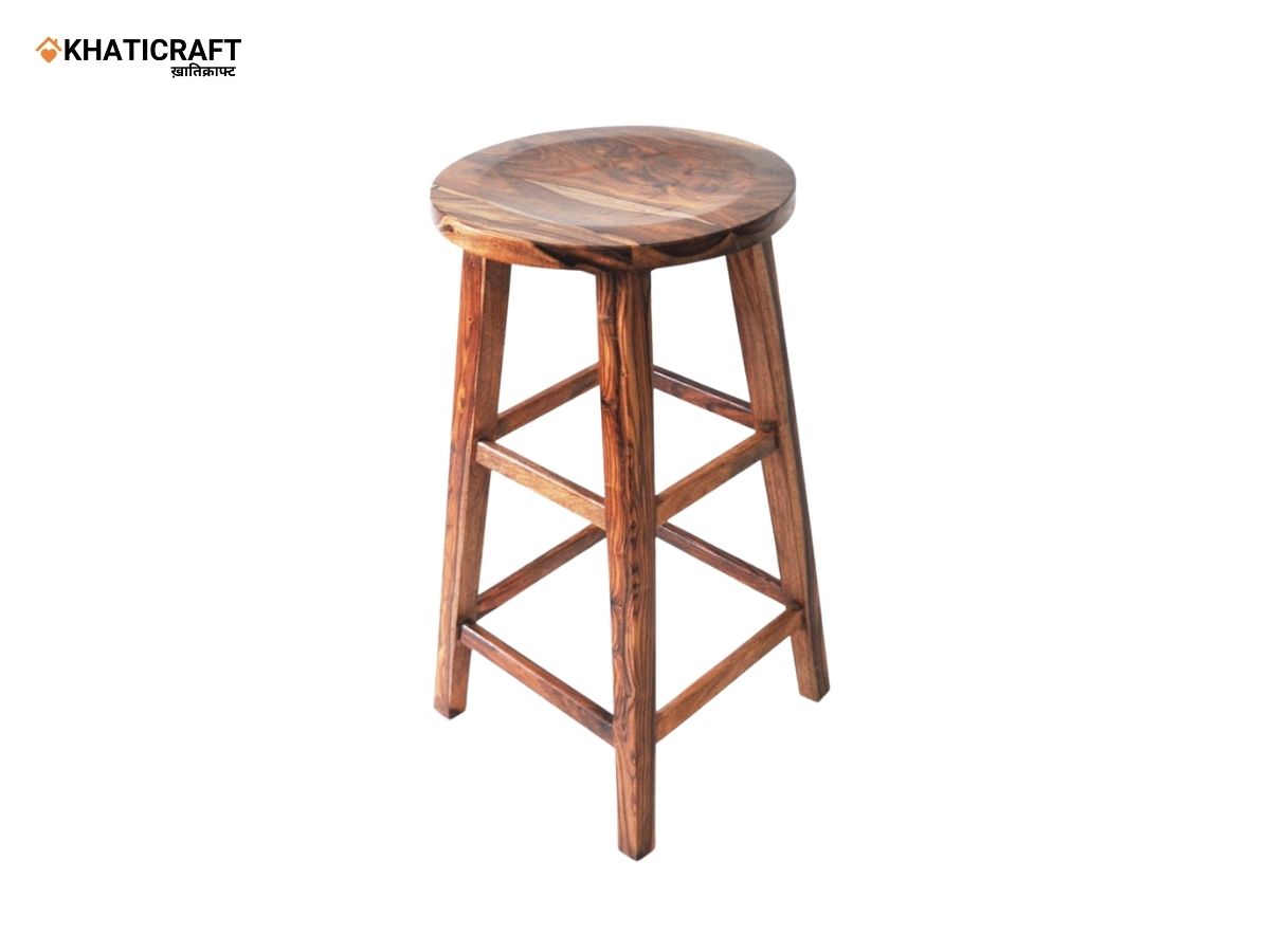 Rami Solid Wood Sheesham Bar Stool