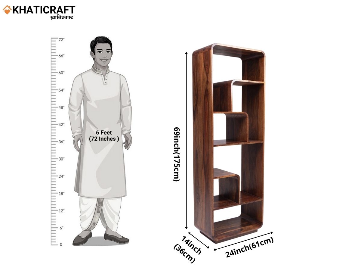 Rami Solid Wood Sheesham Bookshelf