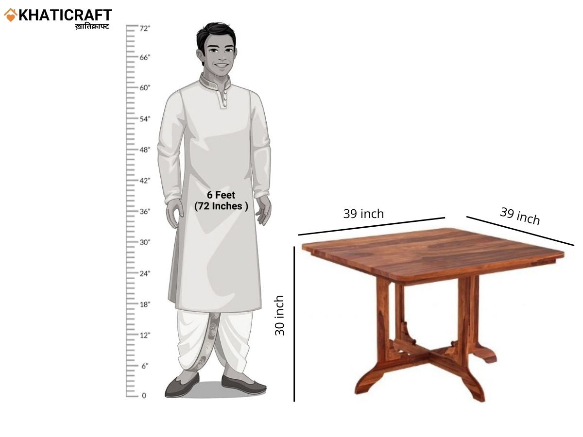 Sara Solid Wood Sheesham 4 Seater Compact Dining Set