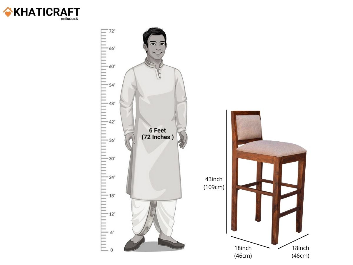 Wazi Solid Wood Sheesham Bar Chair