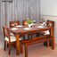 Hina Ulka Solid Wood Sheesham 6 Seater  Dining Set with cushioned chair Bench