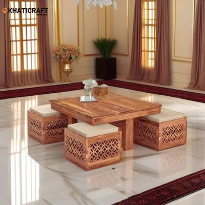 Mira Solid Wood Sheesham Nested Coffee Table Set of 5(1+4)