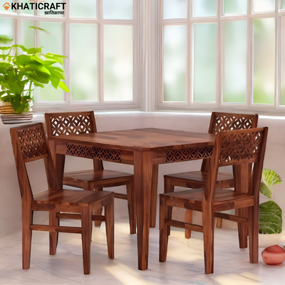 Mira Solid Wood Sheesham 4 Seater Dining Set