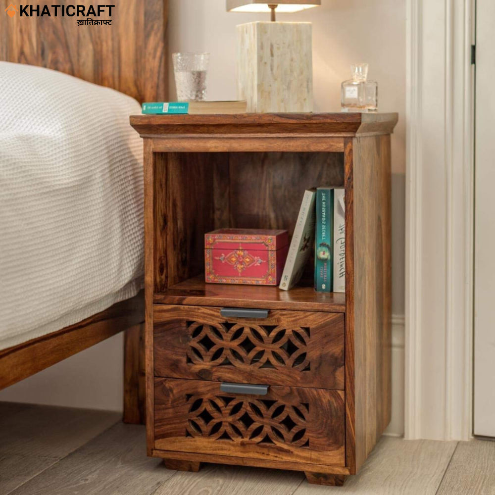 Mira Solid Wood Sheesham Bedside Table