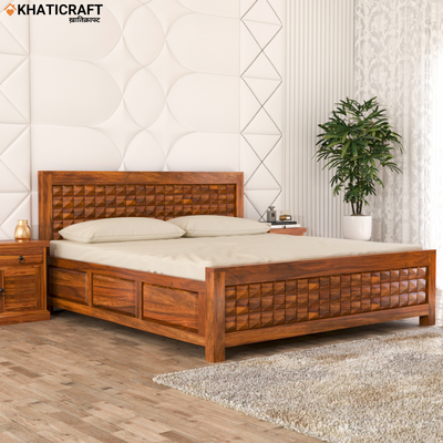 Stupa Solid Wood Sheesham Bed