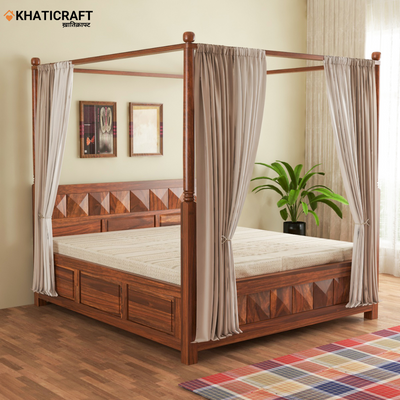 Stupa Solid Wood Sheesham Poster Bed