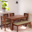 Hina Ulka Solid Wood Sheesham 6 Seater  Dining Set with Cushioned Bench