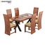 Akira-Hana Solid Wood Sheesham 6 Seater Dining Set With Glass