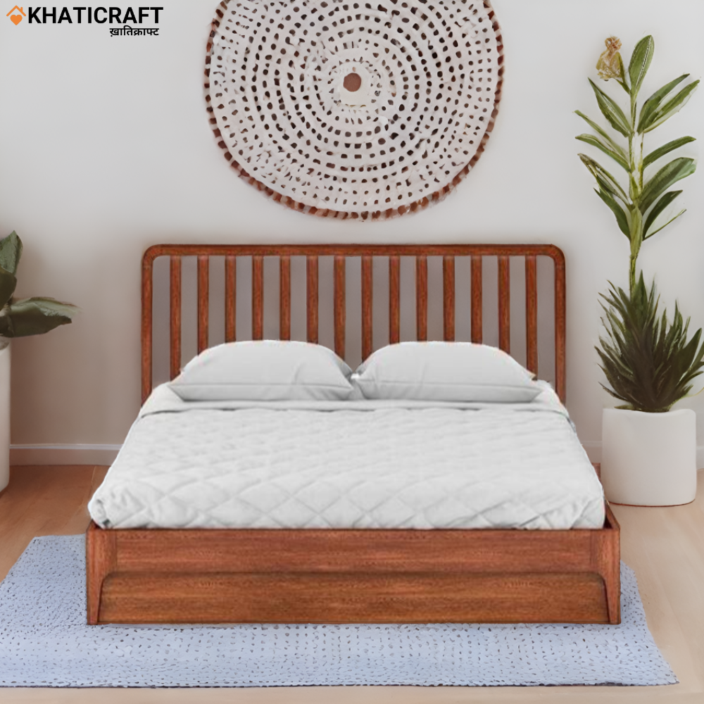 Buy Ahan solid wood king size sheesham bed online at best price in ...