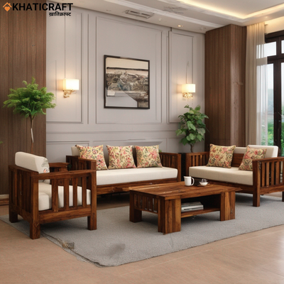 Dhara 2 Solid Wood Sheesham 5 Seater Sofa
