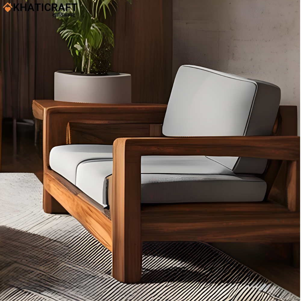 Divit Solid Wood Sheesham 5 Seater Sofa