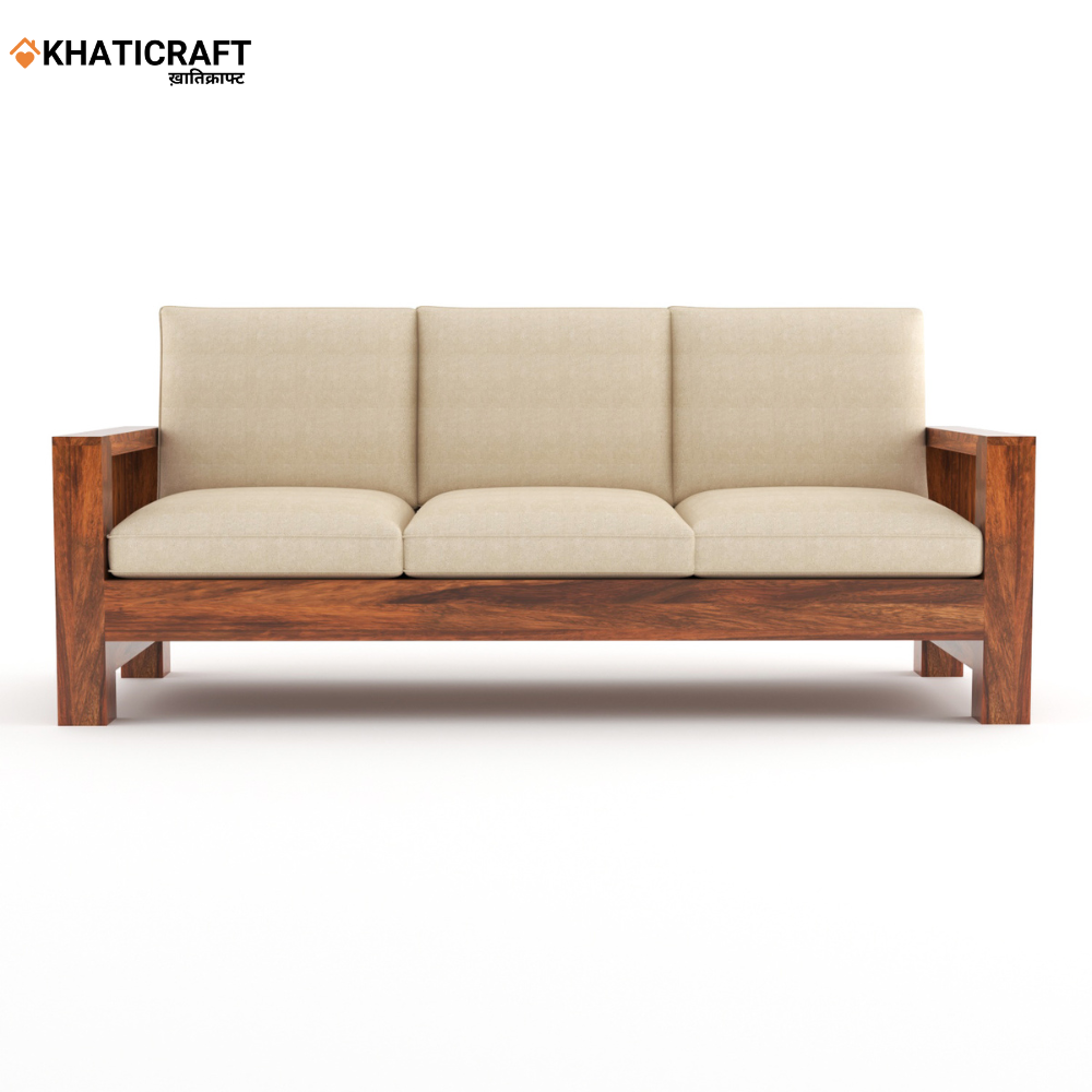 Dhara Solid Wood Sheesham 3 Seater Sofa