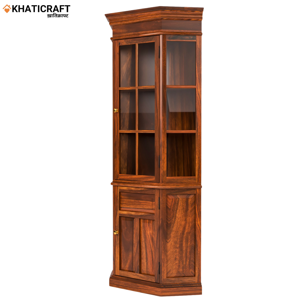 Ziya Solid Wood Sheesham Corner Cabinet