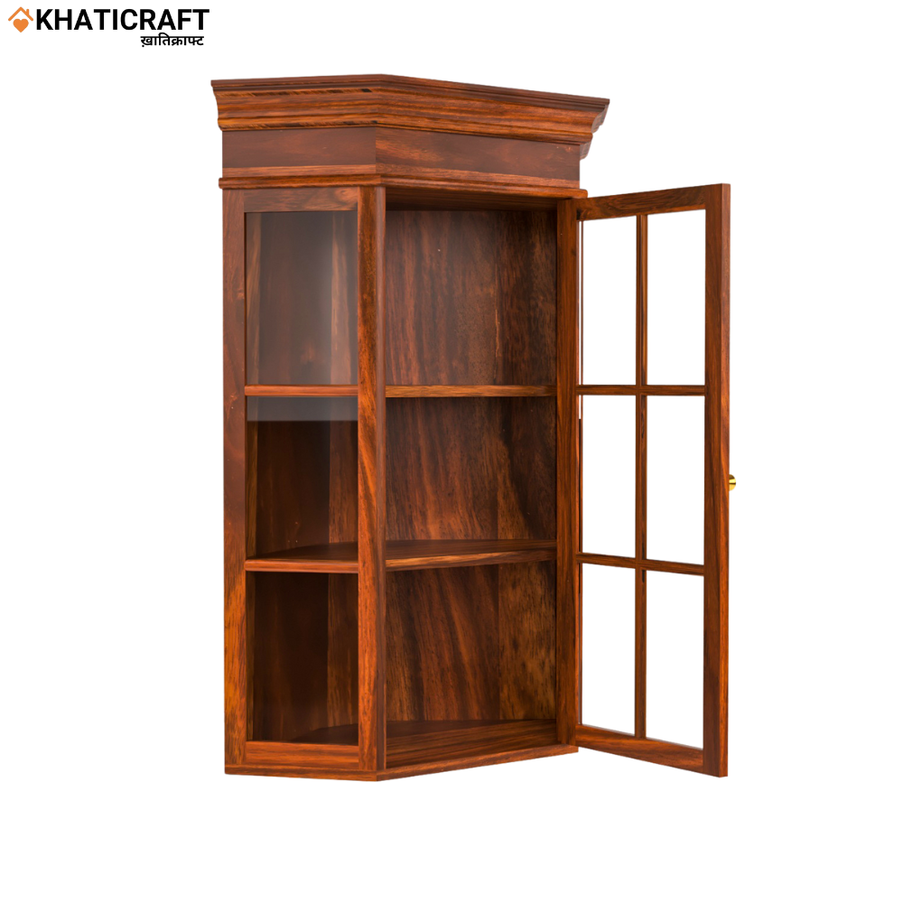 Ziya Solid Wood Sheesham Corner Cabinet(TOP)