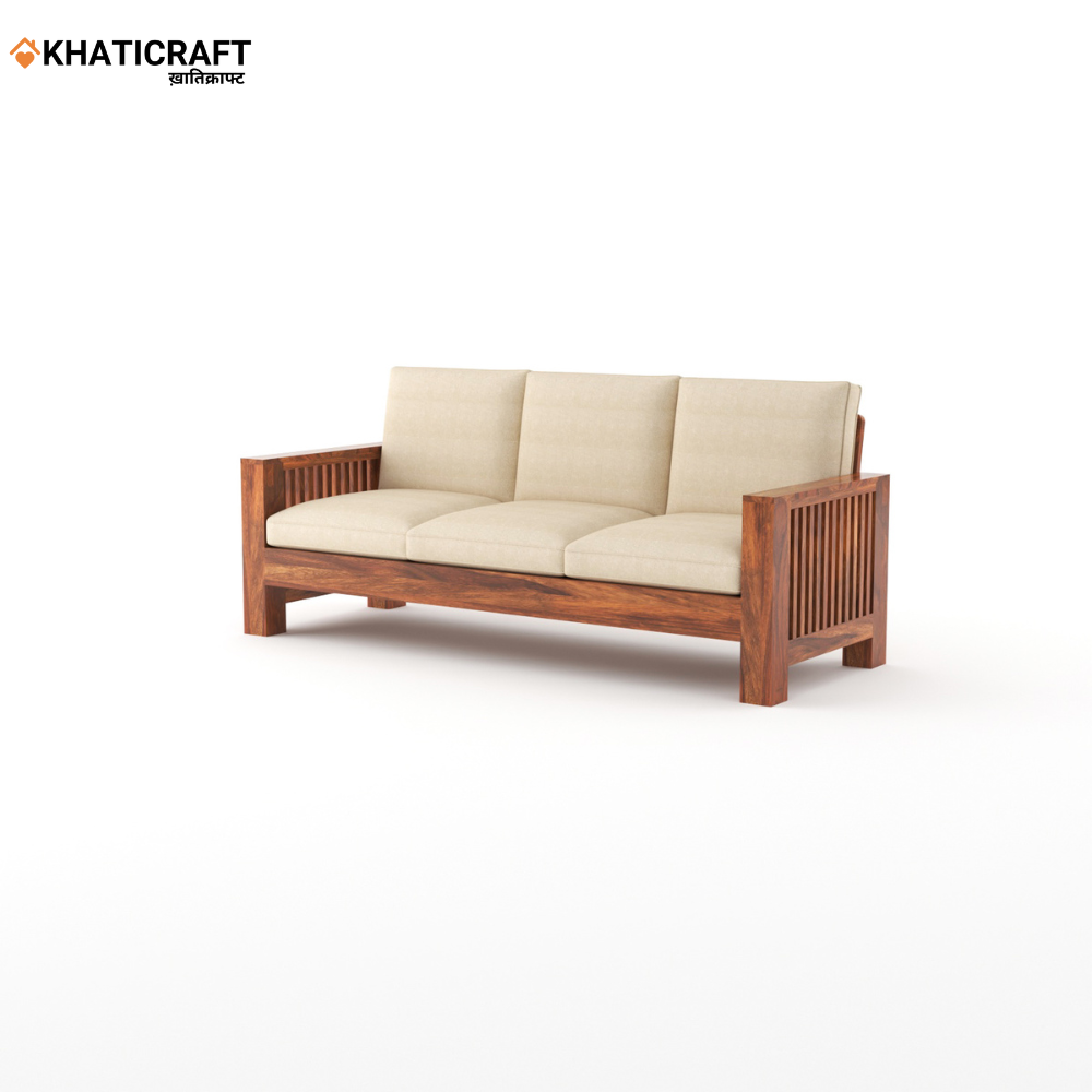 Dhara Solid Wood Sheesham 3 Seater Sofa