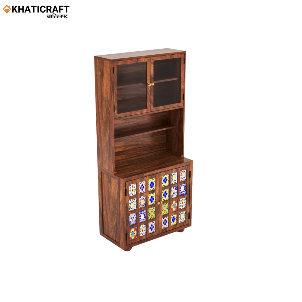 Chitra Solid Wood Sheesham Crockery Unit