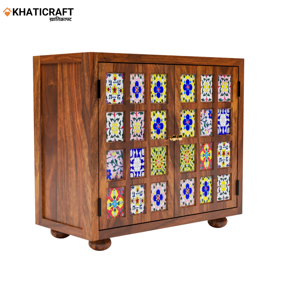 Chitra 3 Feet Solid Wood Sheesham Sideboard