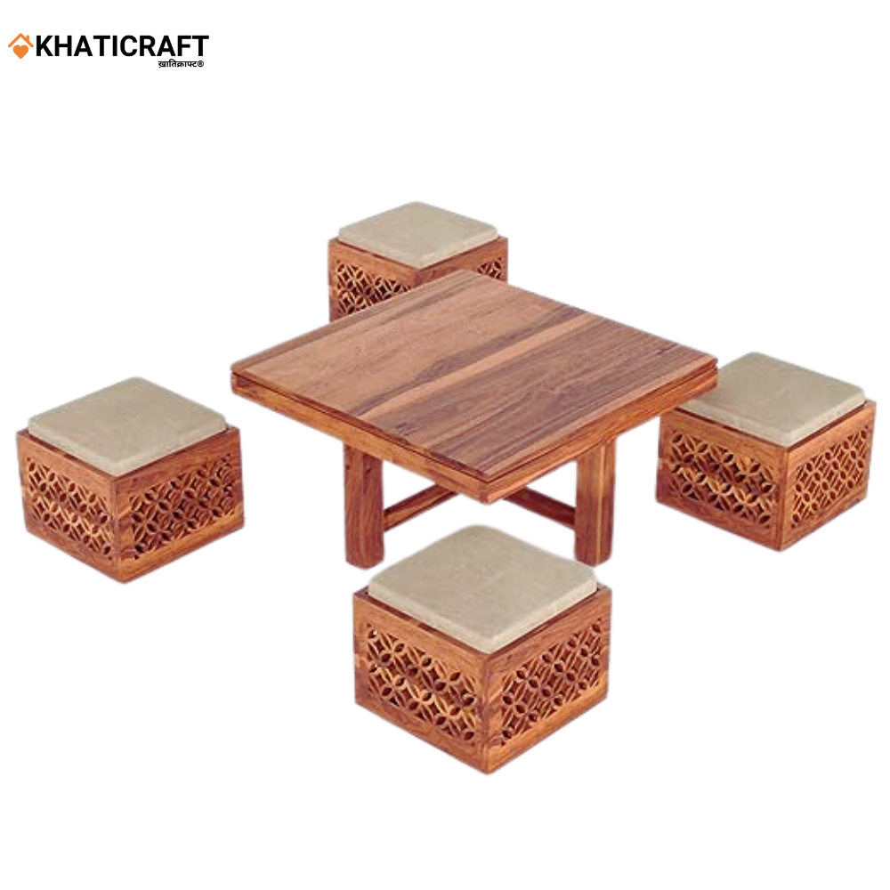 Mira Solid Wood Sheesham Nested Coffee Table Set of 5(1+4)
