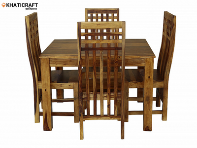 Hina Chavi Solid Wood Sheesham 4 Seater Dining Set