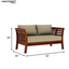 Netra Solid Wood Sheesham 2 Seater Sofa