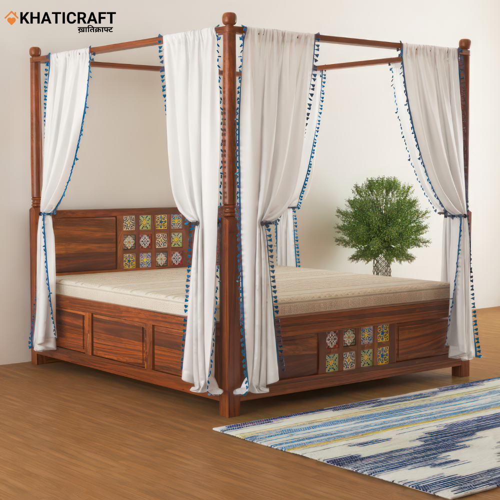 Chitra Solid Wood Sheesham Poster Bed
