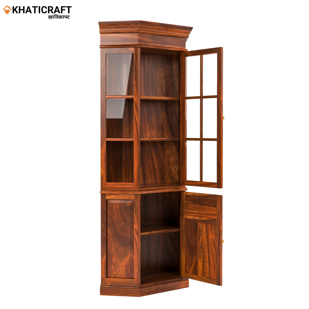 Ziya Solid Wood Sheesham Corner Cabinet