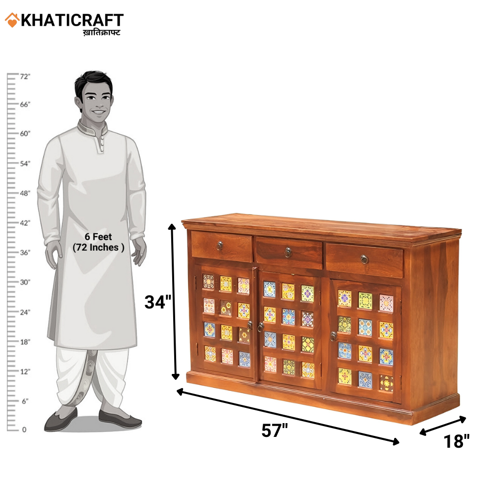 Chitra Solid Wood Sheesham Sideboard