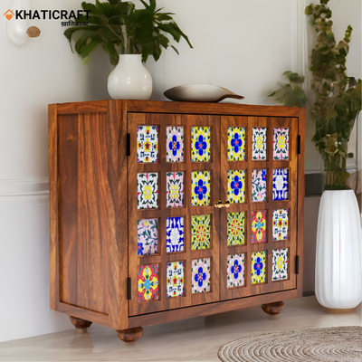 Chitra 3 Feet Solid Wood Sheesham Sideboard