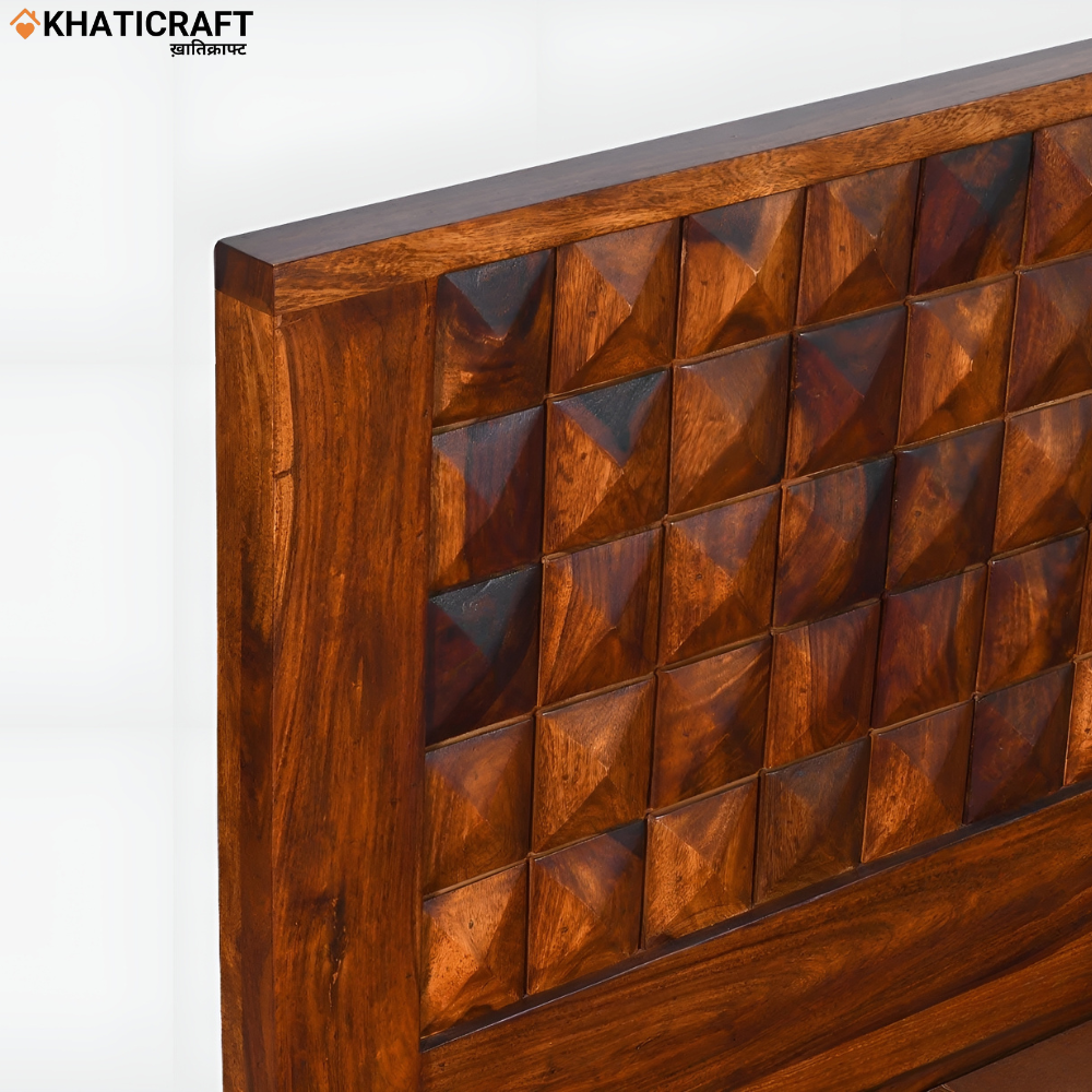 Stupa Solid Wood Sheesham Bed