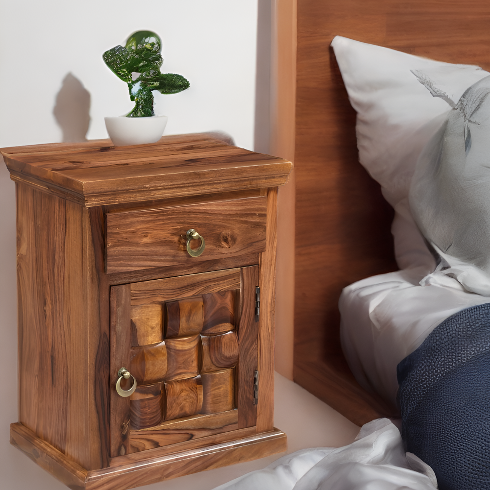 Niwar Solid Wood Sheesham Bedside Table