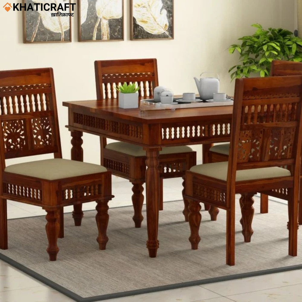 Ghirni Solid Wood Sheesham 4 Seater Dining Set