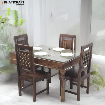 Tamra Solid Wood Sheesham 4 Seater Dining Set